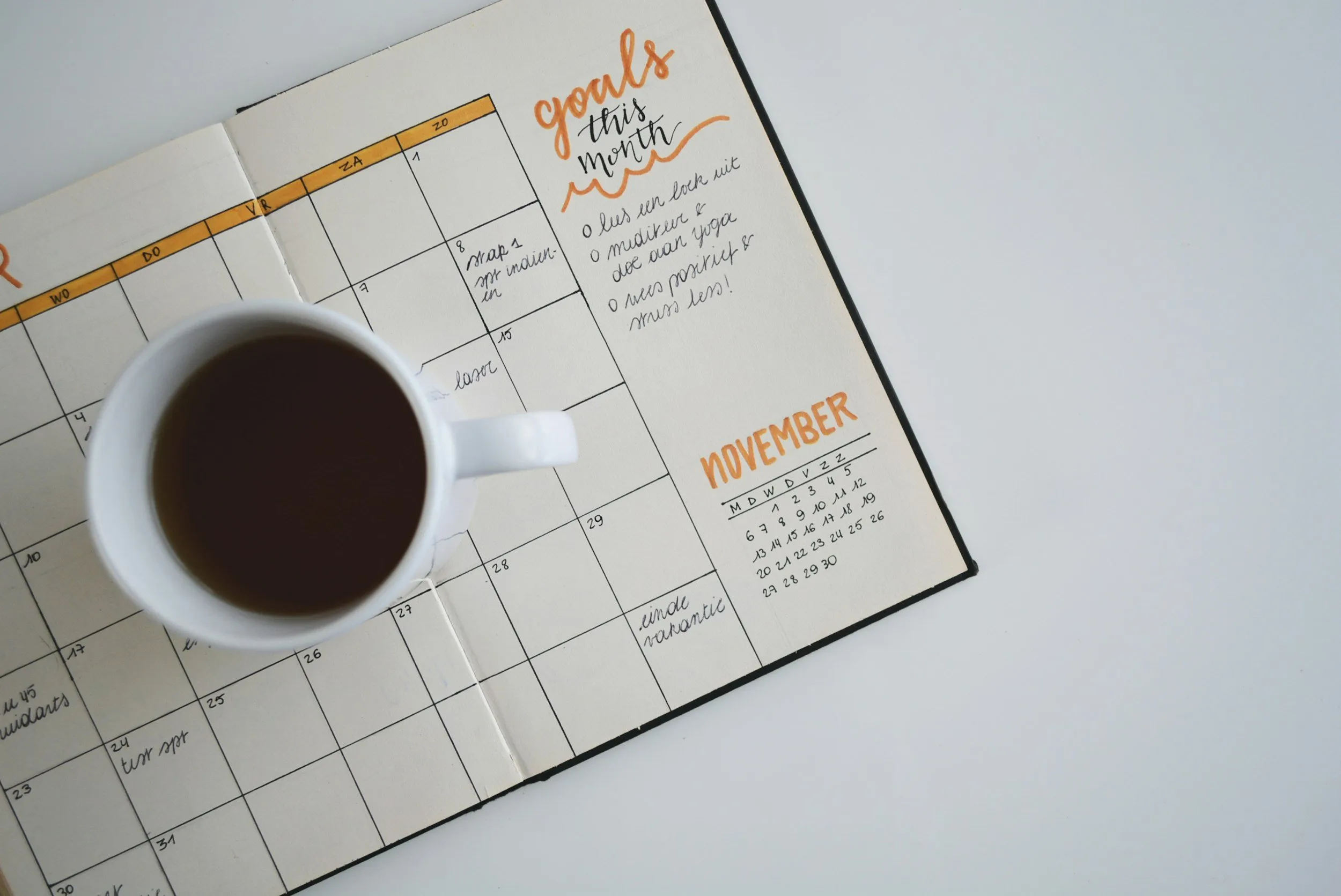 A wall calendar and planner used for memory and scheduling support